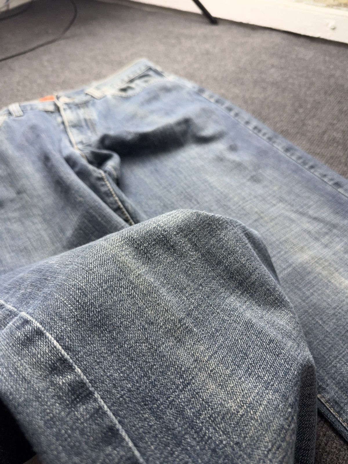 Hugo Boss Vintage 00s Distressed Hugo Boss Orange Blue Denim Jeans Size US 34 / EU 50 - 7 Thumbnail