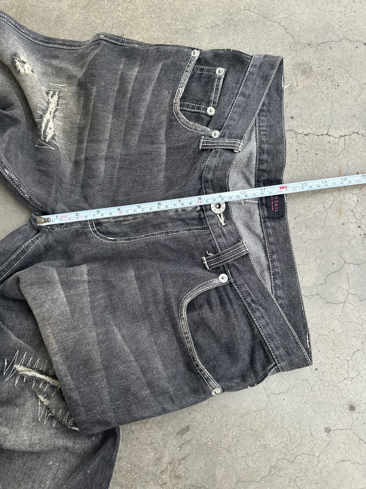 Designer Japanese Brand Zero Sail Distressed Claw Mark Flare Denim Size US 28 / EU 44 - 14 Thumbnail