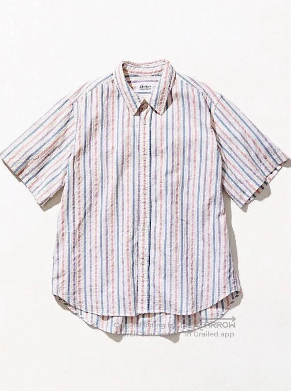 KUON handmade striped short sleeve shirt. Size US XL / EU 56 / 4 - 1 Thumbnail