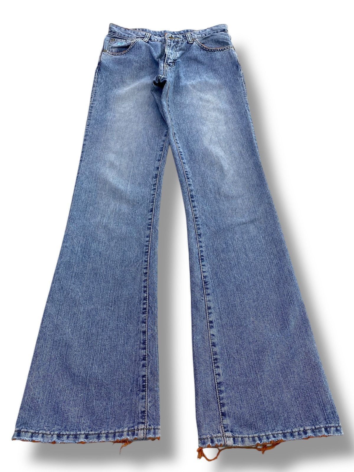 Japanese Brand Acid Light Wash Style Bootcut Jeans