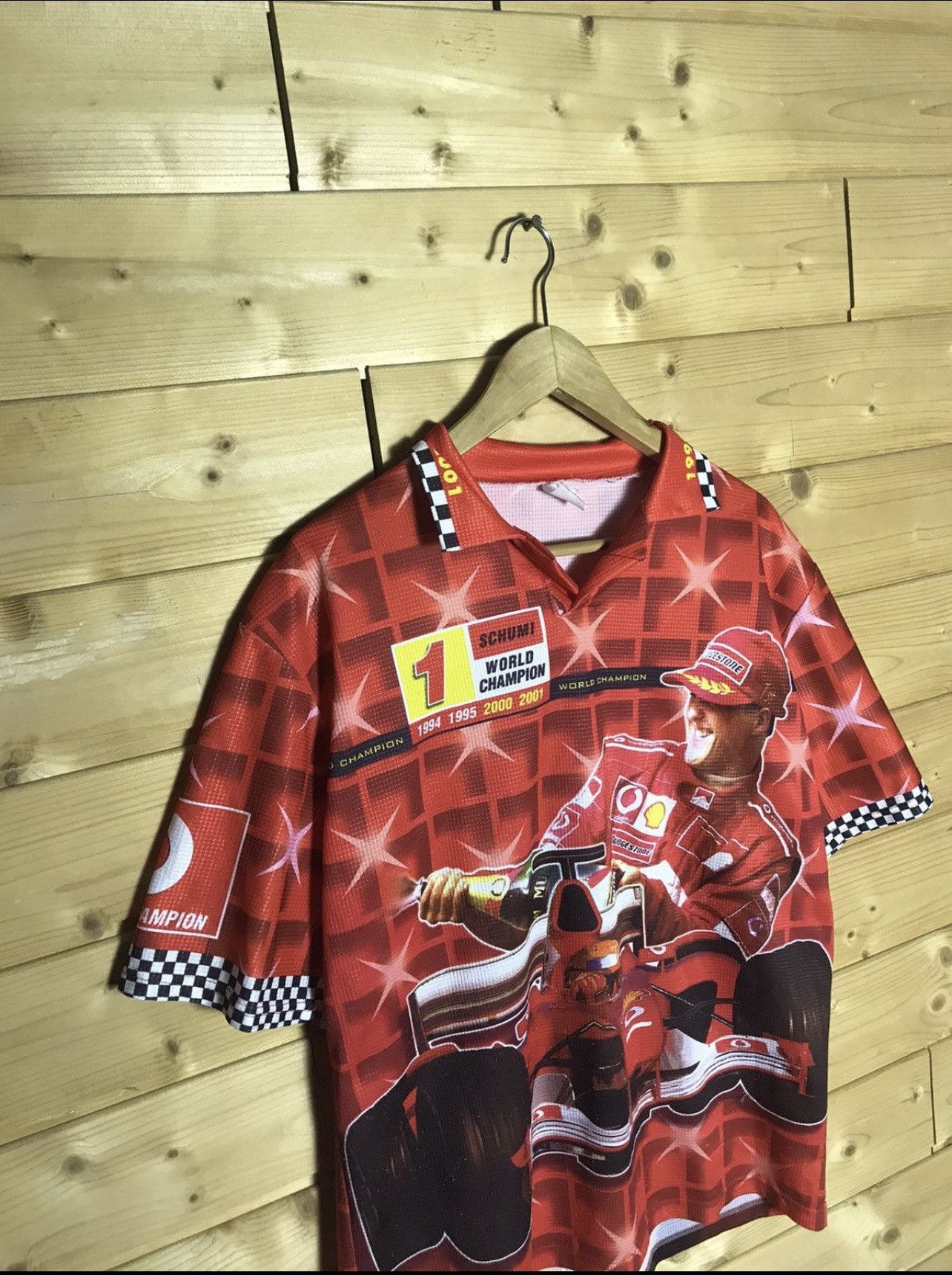 Formula 1 Rare Vintage Ferrari Schumacher Schumi over print t shirt Size US L / EU 52-54 / 3 - 2 Thumbnail