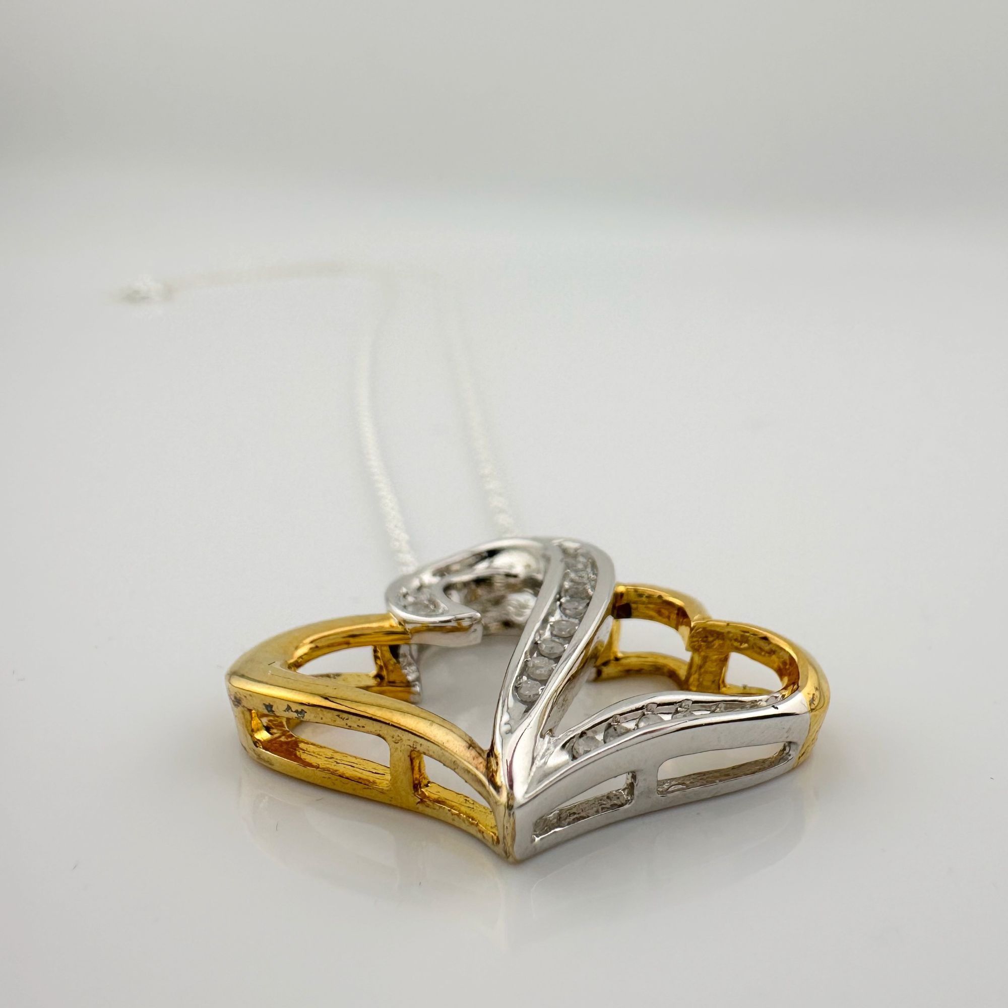 Other Two Hearts as One 1/4 Carat Natural Diamond Necklace Size ONE SIZE - 7 Thumbnail
