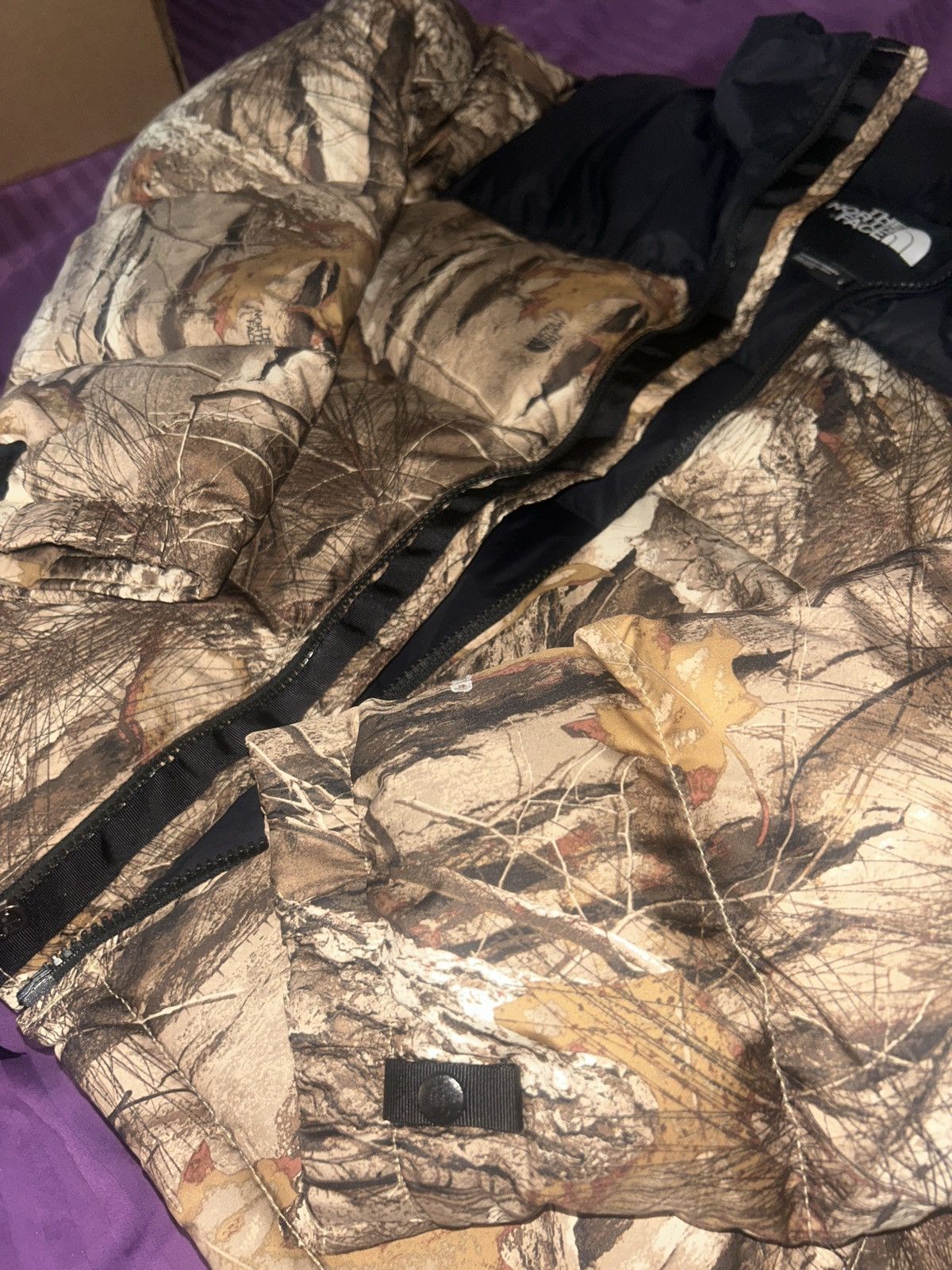 1996 women’s north face kelp forest realtree nuptse jacket