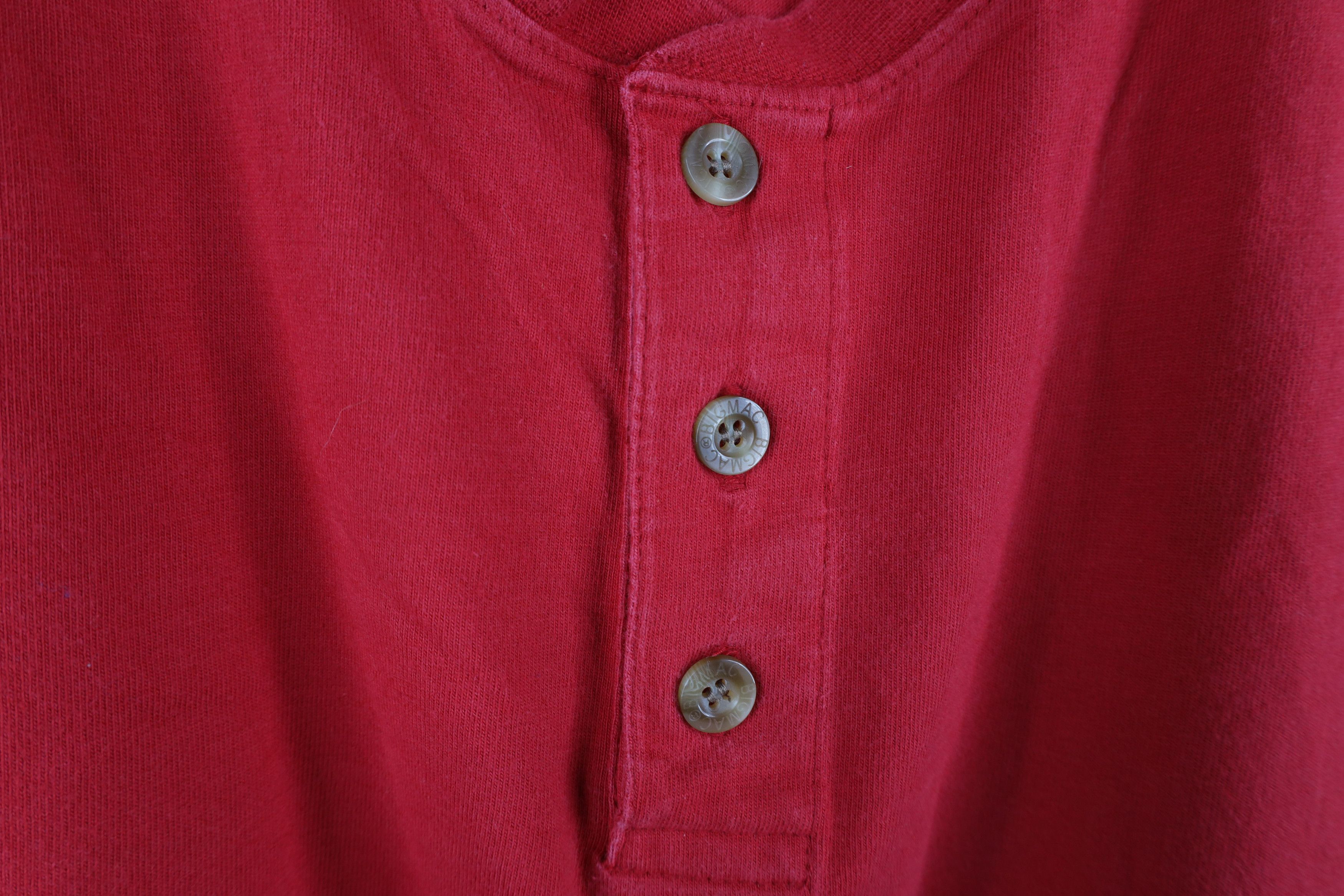 Big Mac × Vintage Vintage 90s Big Mac Workwear Heavyweight Henley T-Shirt Red Size US XXL / EU 58 / 5 - 5 Thumbnail