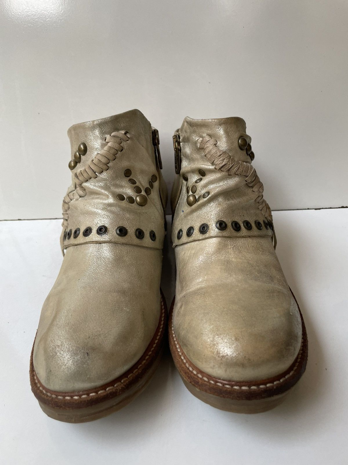 A.S.98 A.S.98 Leather Biker Ankle Boots EUR 37 US 6.5-7 / UK 4 Size US 6.5 / IT 36.5 - 2 Thumbnail