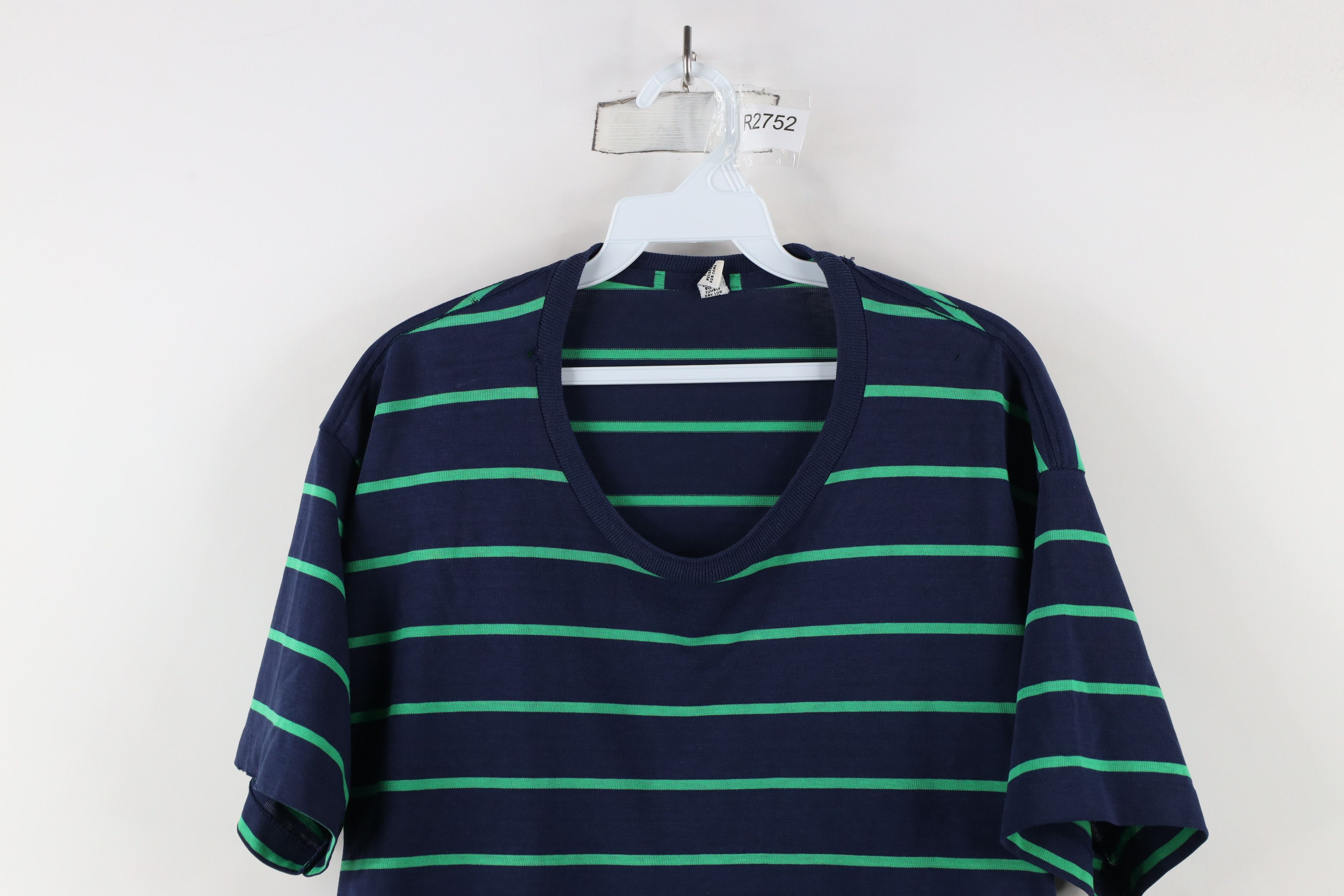 Vintage Vintage 90s Streetwear Striped Knit Short Sleeve T-Shirt USA Size US M / EU 48-50 / 2 - 2 Thumbnail