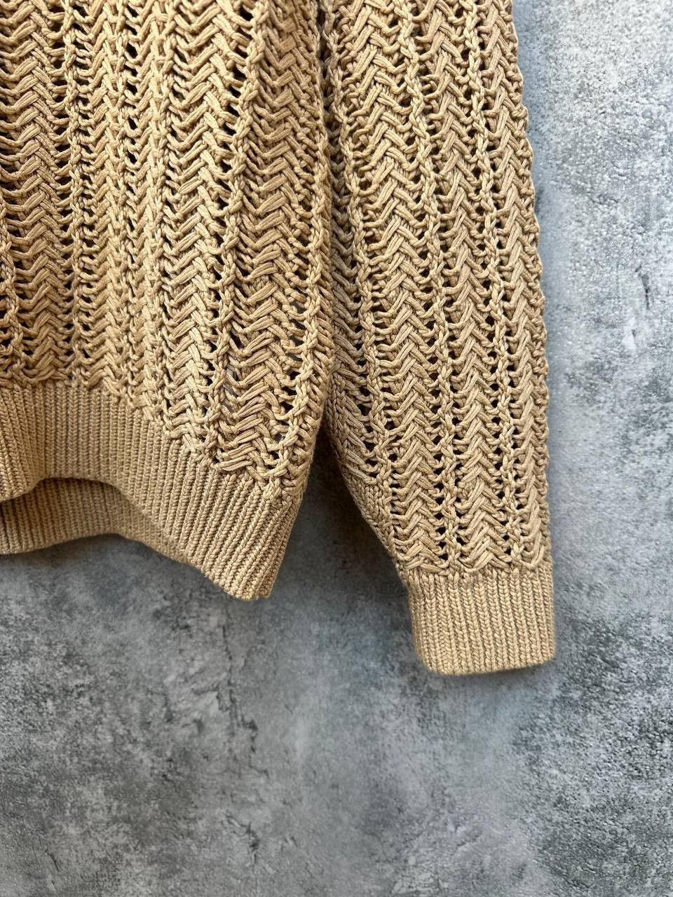 Reiss Reiss Silive Open-Knit Cotton Jumper Beige Sweater Relaxed Size L / US 10 / IT 46 - 9 Thumbnail
