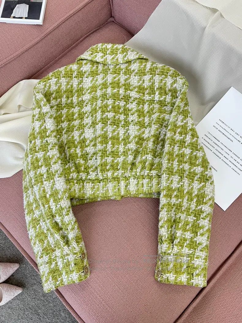 Chanel Chanel 22B grass green plaid woven jacket Size XS / US 0-2 / IT 36-38 - 4 Thumbnail