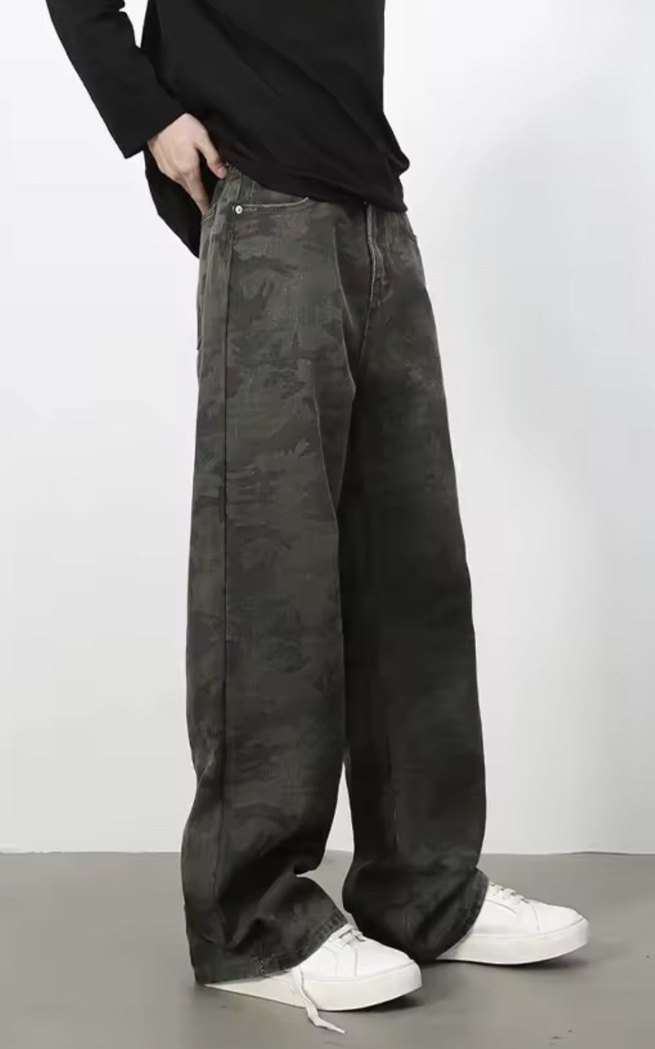 Japanese Brand Camo Denim Pants - Wide Leg Tactical Streetwear Trousers Size US 33 - 6 Thumbnail