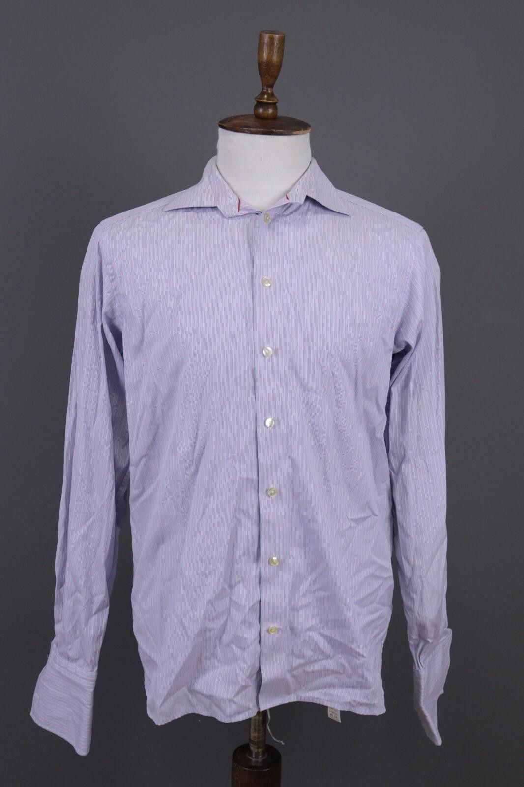 Eton Eton Contemporary Blue Stripe Up Shirt Size 41 /16 Size US M / EU 48-50 / 2 - 1 Thumbnail
