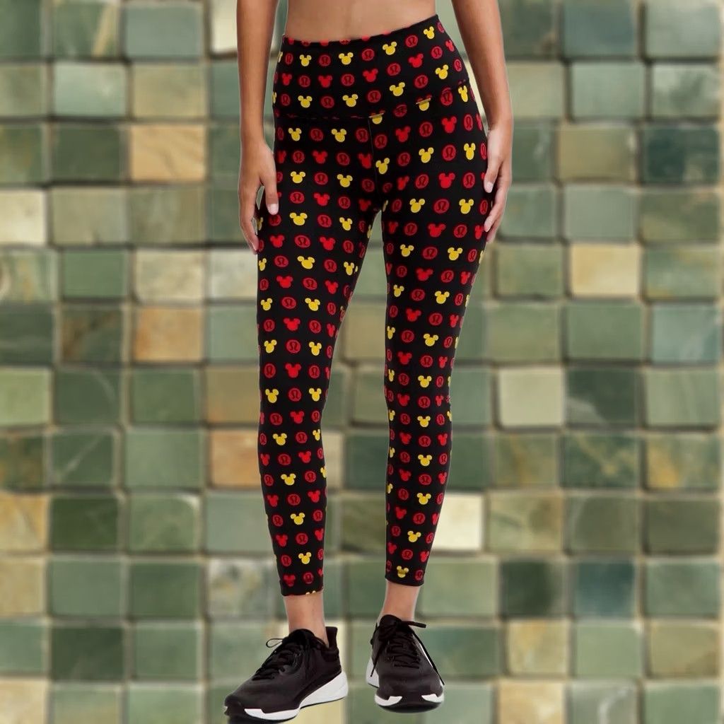 Lululemon Lululemon x Disney Mickey Leggings Size 4 Wunder Under High Rise 25" NWT Black Nylon Cropped Women Size 42" / US 20 - 1 Thumbnail
