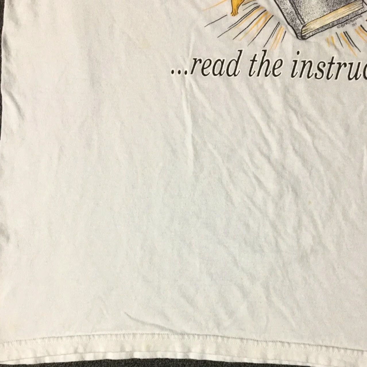 Vintage VINTAGE Read The Instructions Shirt XL White Bible 90s God Religion Grunge Lord Funny Joke Shirt Mens XL Size US XL / EU 56 / 4 - 3 Thumbnail