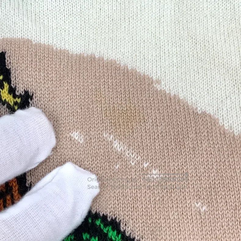 Dior Dior Colour-blocked dinosaur embroidery cashmere round-nec Size XS / US 0-2 / IT 36-38 - 8 Thumbnail