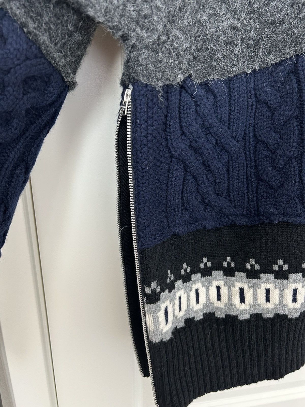 Sacai Sacai cut and sew paneled sweater Size US L / EU 52-54 / 3 - 4 Thumbnail