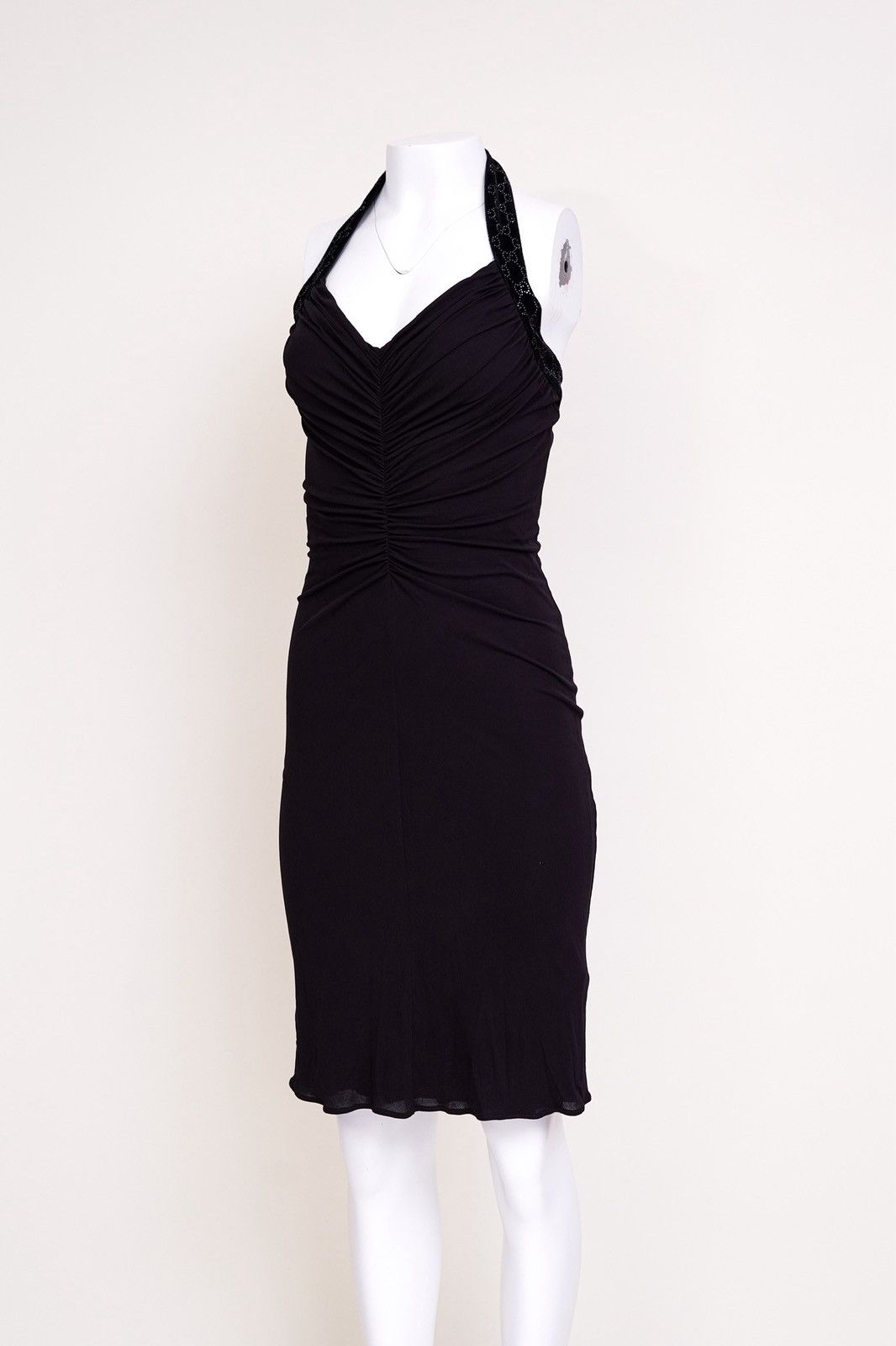 Gucci Gucci 2006 Embellished Halter Open Back Black Dress Size S / US 4 / IT 40 - 4 Thumbnail