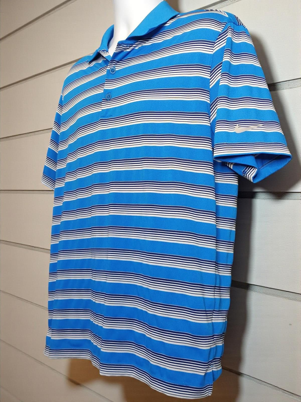 Nike Nike Golf Dry-Fit Polo Shirt Men's Blue Striped Size Medium Size US M / EU 48-50 / 2 - 4 Thumbnail