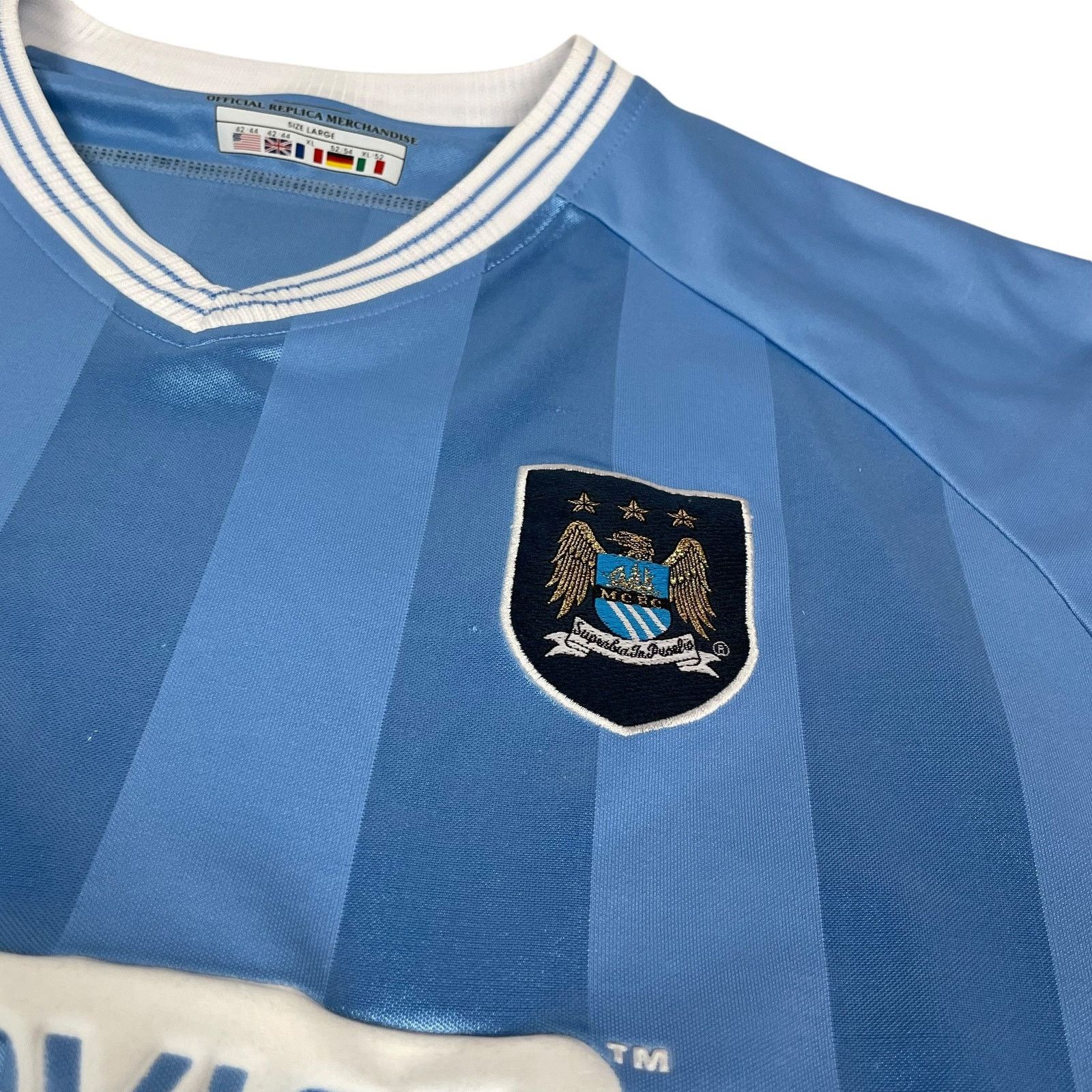 Reebok × Vintage Reebok Men's Blue V-Neck Manchester City F.C. Jersey Large Size US L / EU 52-54 / 3 - 5 Thumbnail