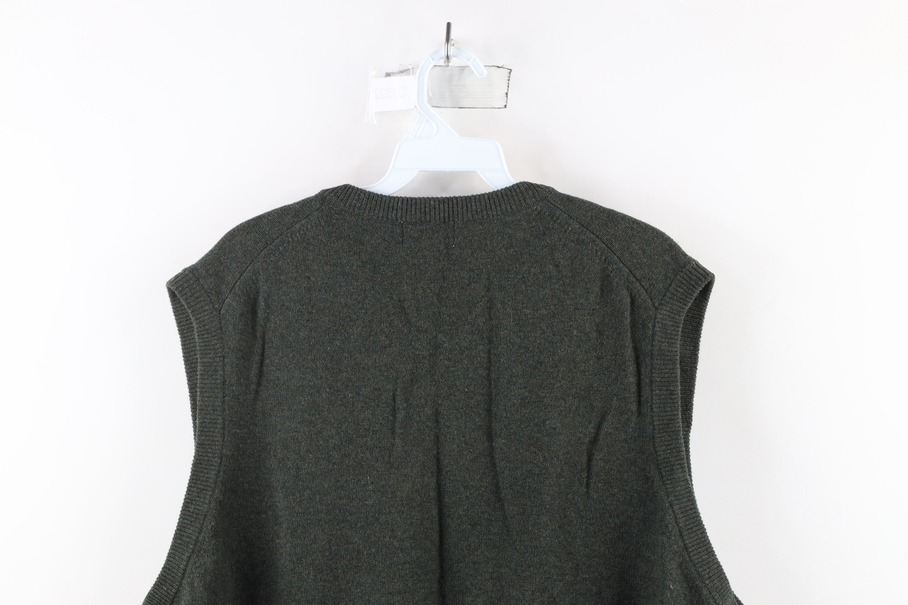 L.L. Bean × Vintage Vintage 90s LL Bean Lambswool V-Neck Sweater Vest Green Size US XL / EU 56 / 4 - 6 Thumbnail