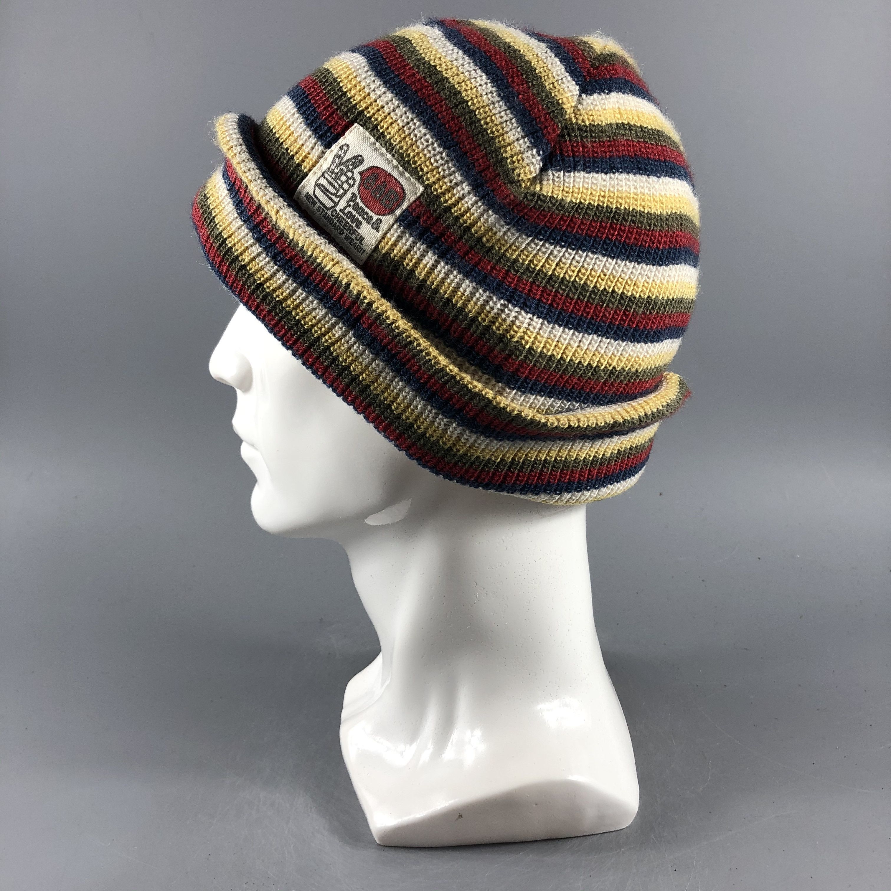 Vintage Eab Stripe Cuffless Beanie Snow Hat Snow Cap -D315 Size ONE SIZE - 1 Thumbnail