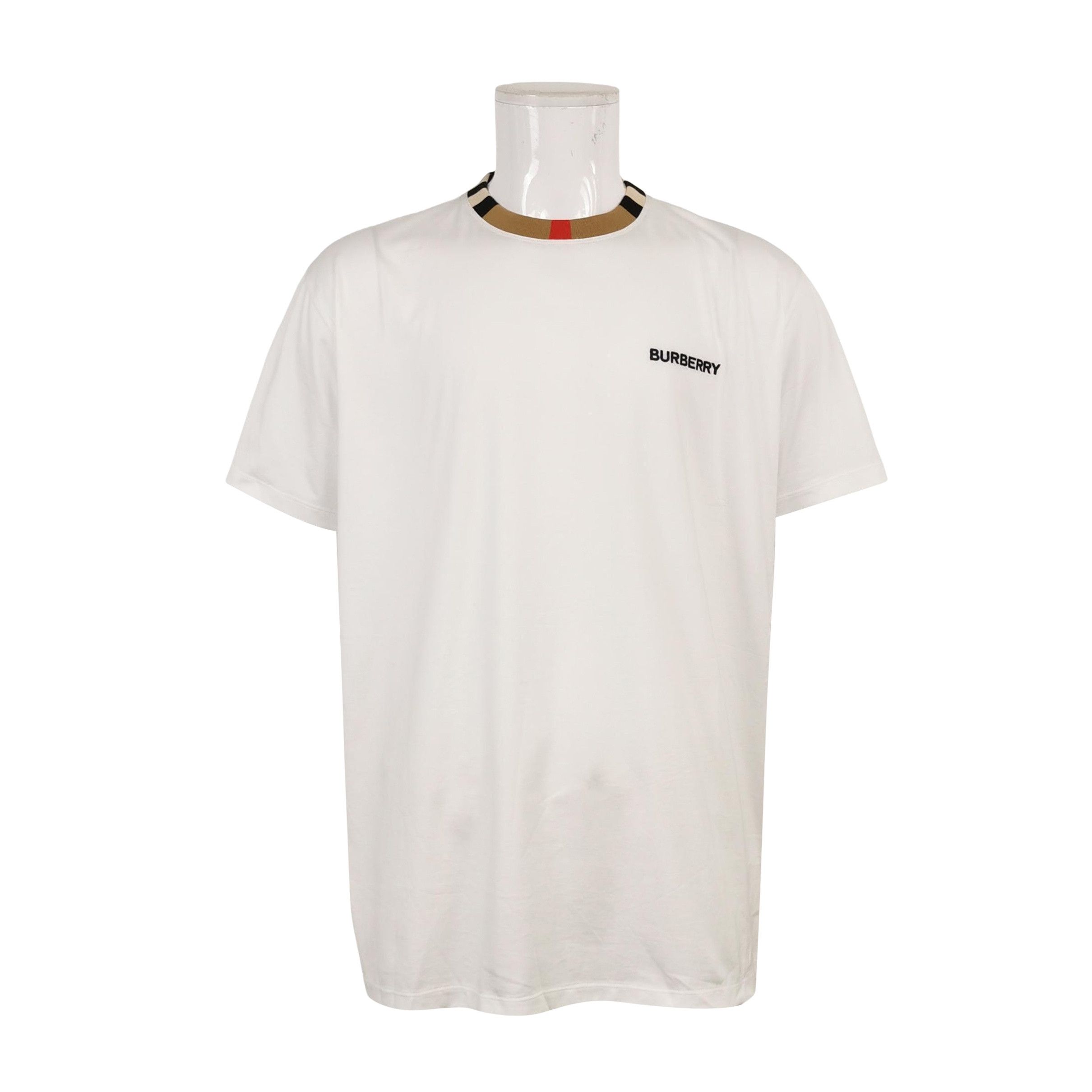 Burberry Burberry Check Neck Logo T-Shirt XL Size US XL / EU 56 / 4 - 1 Thumbnail
