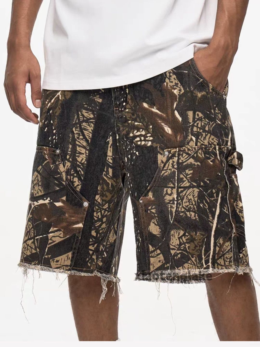 Vintage Unisex outdoor sports loose baggy hiphop cargo shorts Size US 32 / EU 48 - 2 Thumbnail