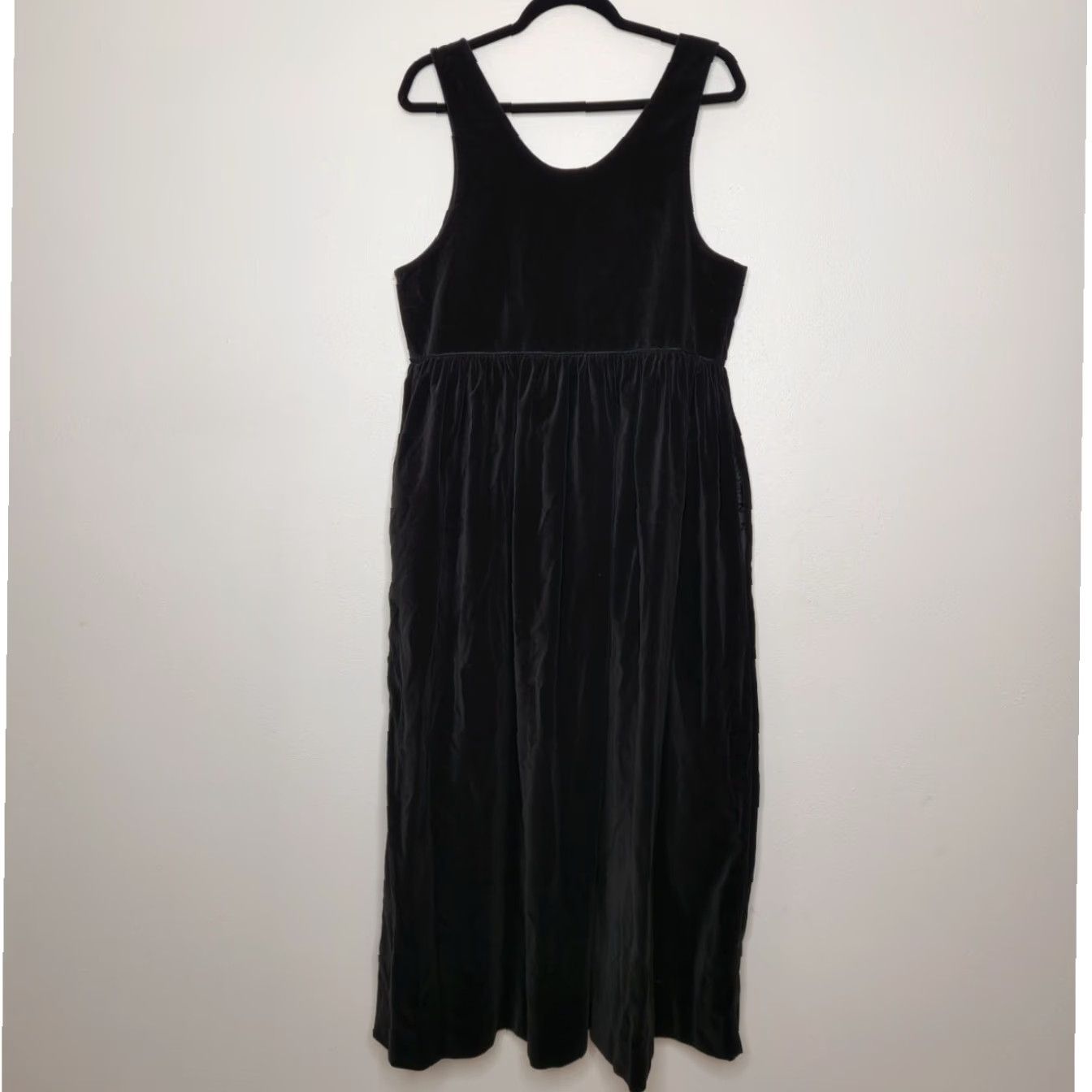 Velvet VINTAGE Maxi Dress Black Crushed Velvet 90s Witchy Emo Goth Layered Long Womens 8 Size M / US 6-8 / IT 42-44 - 5 Thumbnail