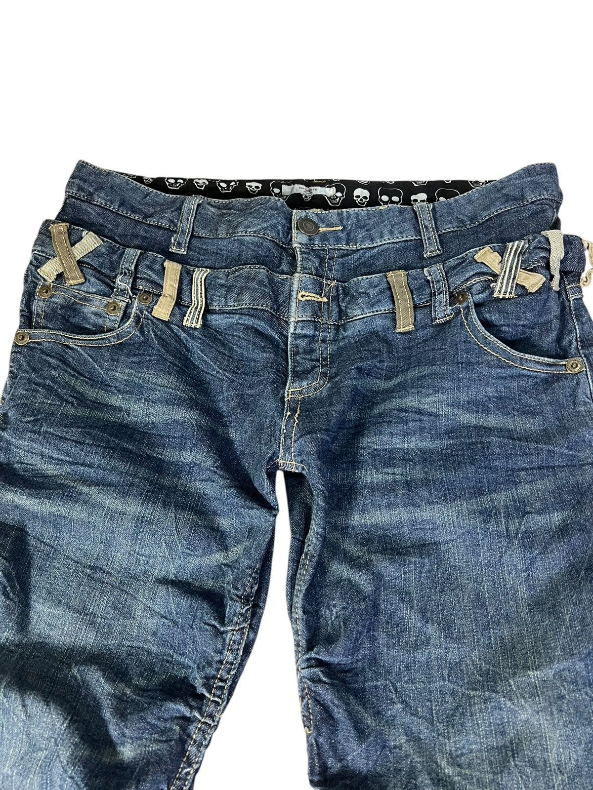 Japanese Brand Japanese brand skull Double Waist sedionaries Denim Jean Size US 35 - 3 Thumbnail