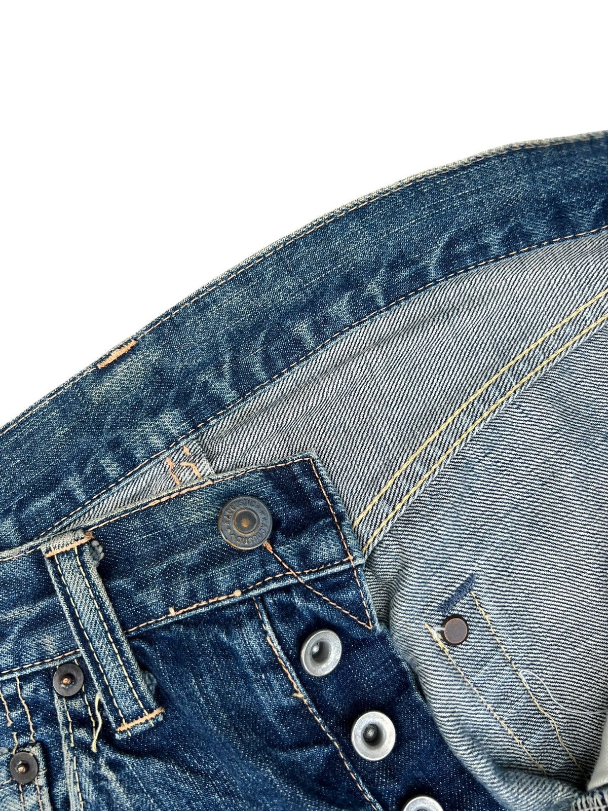 Shellac Vintage Acoustic Japan Hidden Rivet Mud Denim Selvedge Jeans Size US 30 / EU 46 - 7 Thumbnail