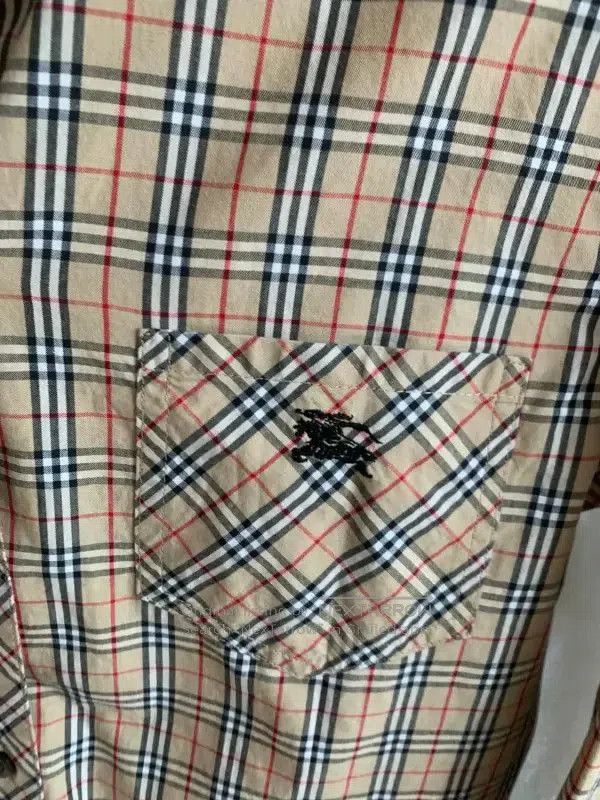 Burberry Burberry Khaki Cotton Check Long Sleeve Shirt. Size L / US 10 / IT 46 - 3 Thumbnail