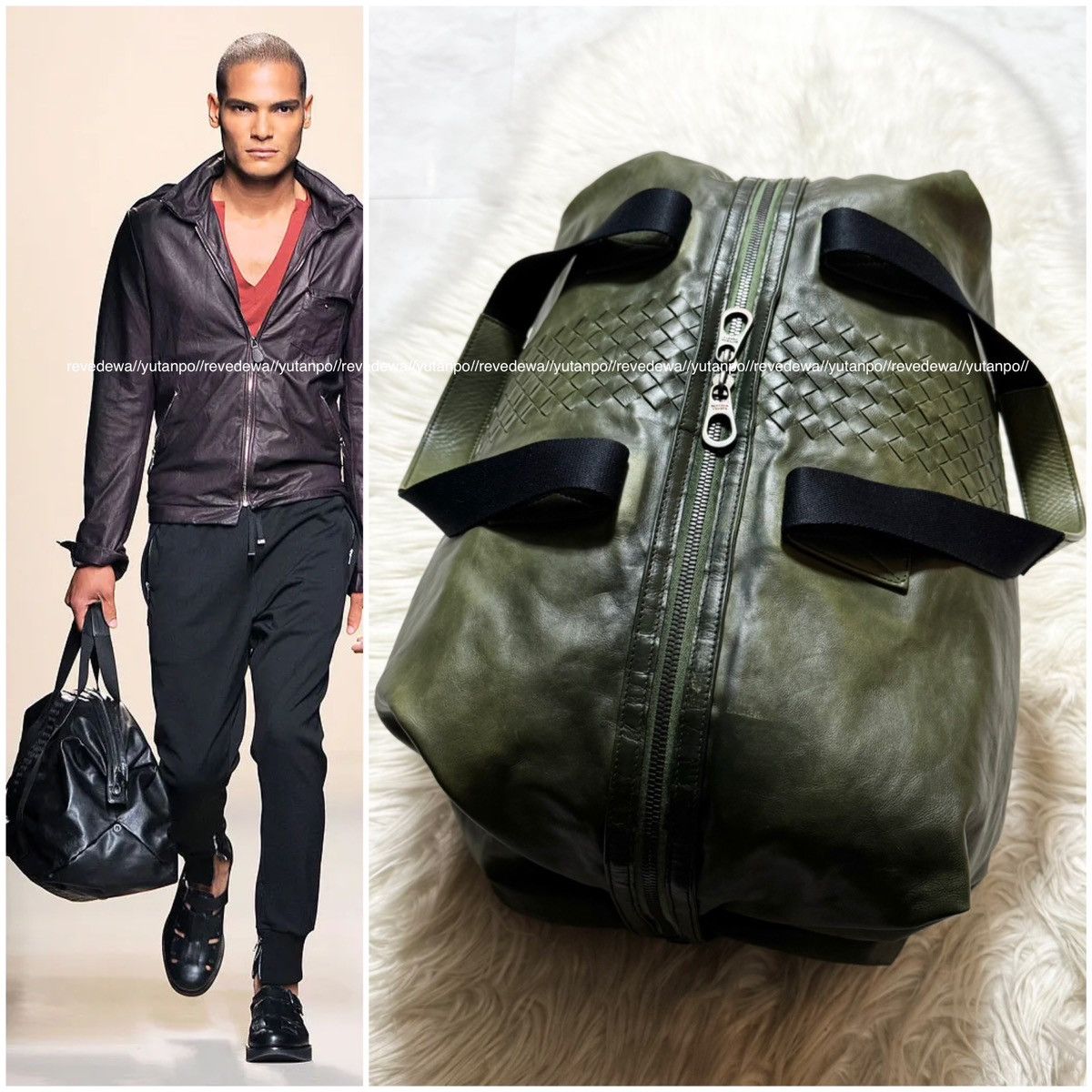 Bottega Veneta Auth Bottega Veneta Runway Intrecciato Leather Boston Bag Size ONE SIZE - 1 Thumbnail