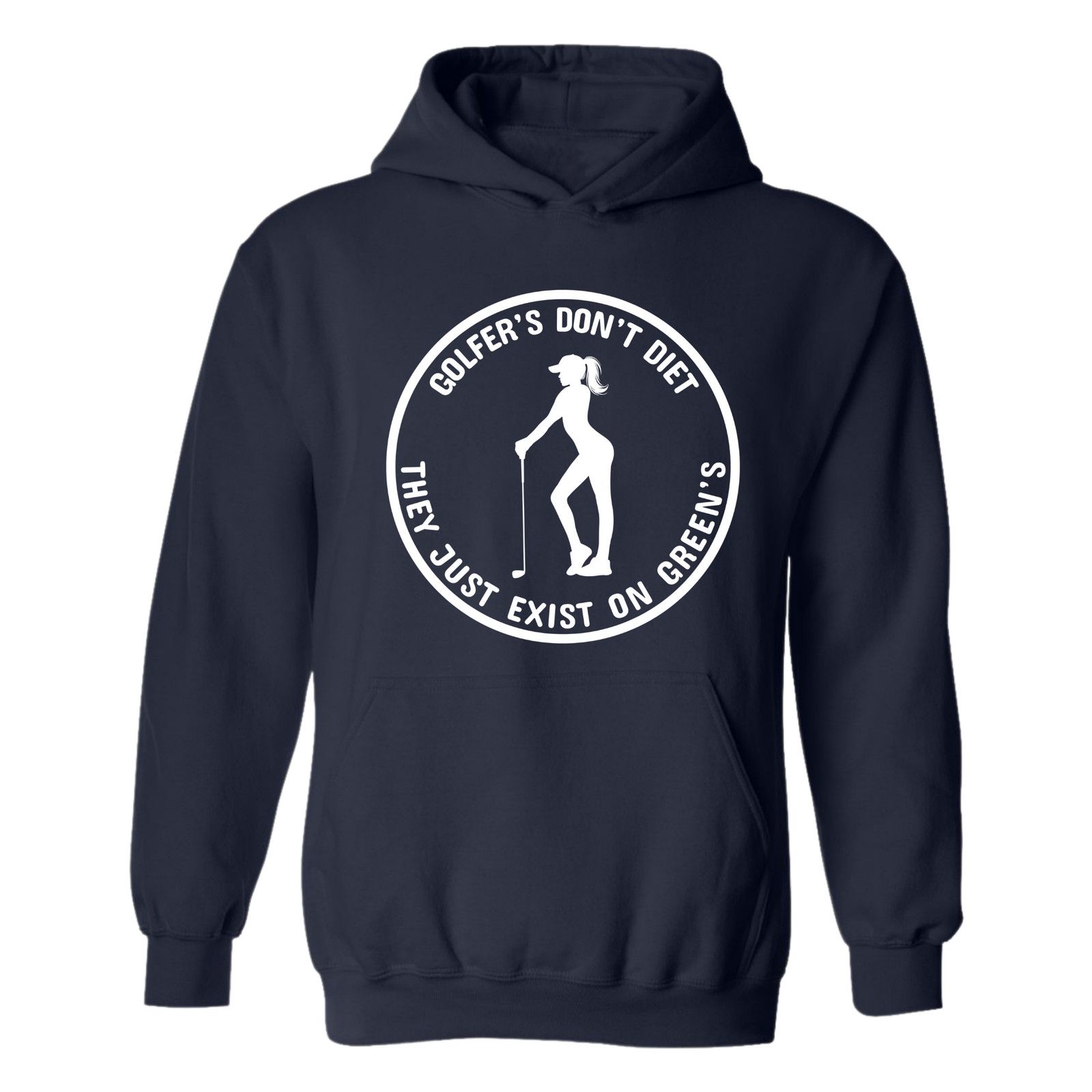 Gildan Golf Hoodie Golfers Dont Diet Funny WOMAN Golfer Sweatshirt Size US L / EU 52-54 / 3 - 14 Thumbnail