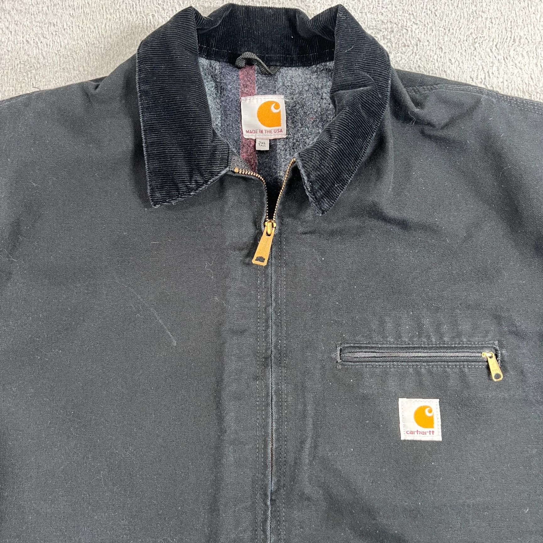 Carhartt VINTAGE Carhartt Jacket Mens 2XL Black Detroit Wool Lined Blanket J001 BLK USA Size US XXL / EU 58 / 5 - 3 Thumbnail