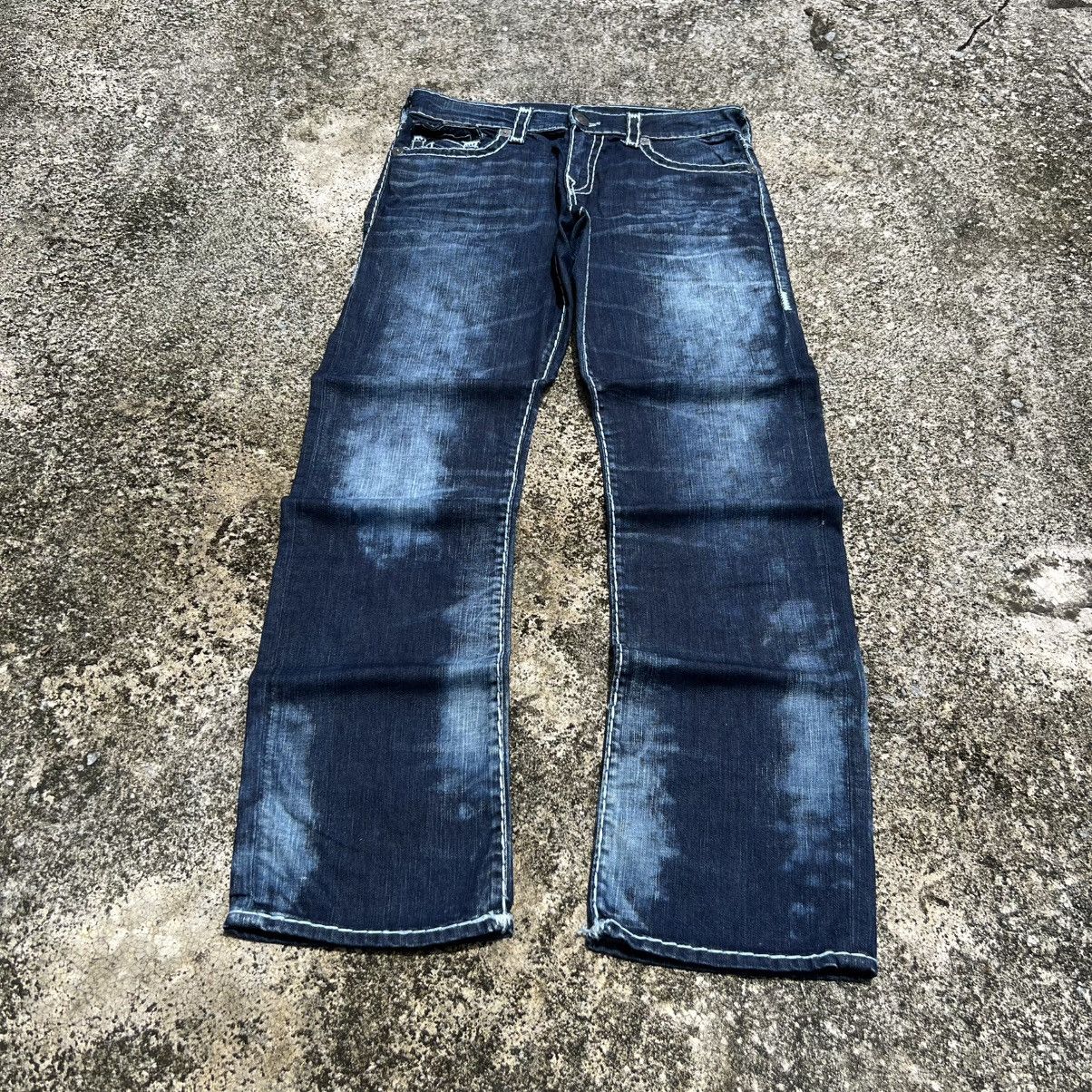 True Religion “TRUE RELIGION” RICKY RELAXED STRAIGHT ACID WASH DENIM JEANS Size US 32 / EU 48 - 2 Thumbnail