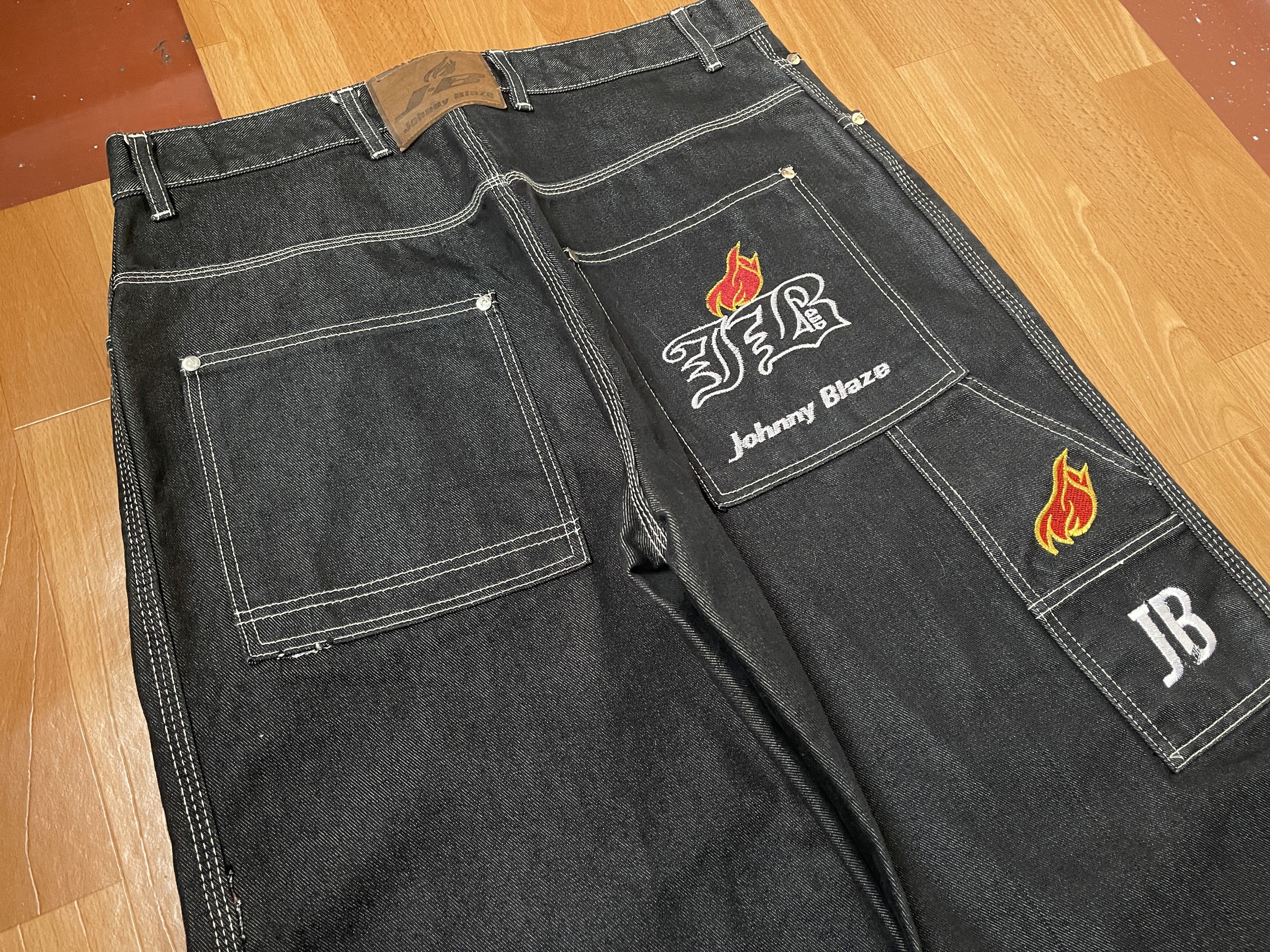 Wu-Tang Clan Johnny Blaze jeans shiny metallic silver baggy Wu Wear 34 Size US 34 / EU 50 - 2 Thumbnail