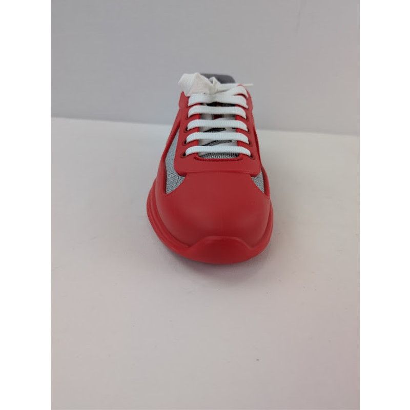 Prada o1rshd1 Calzature Uomo Icon Soft Lace Up Sneaker in Rosso Size US 9 / EU 42 - 15 Thumbnail