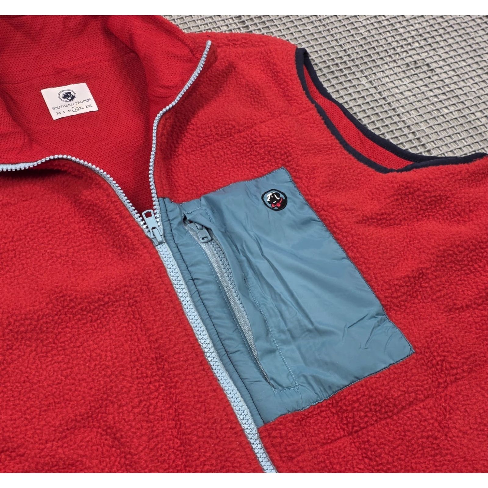 Southern Proper Southern Proper Vest Shirt Mens L Red Blue Full Zip Fleece Outdoor Size US L / EU 52-54 / 3 - 4 Thumbnail