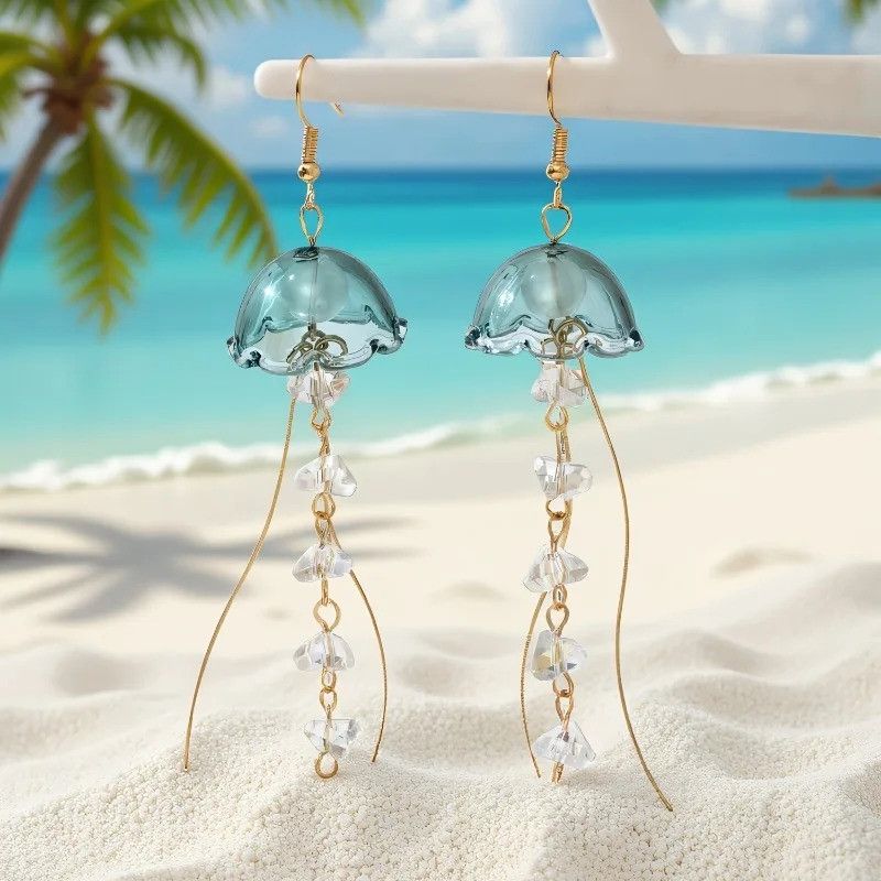Other Jellyfish Tassels Dangle Earrings Fashion Ear Jewelry Gift Size ONE SIZE - 2 Thumbnail