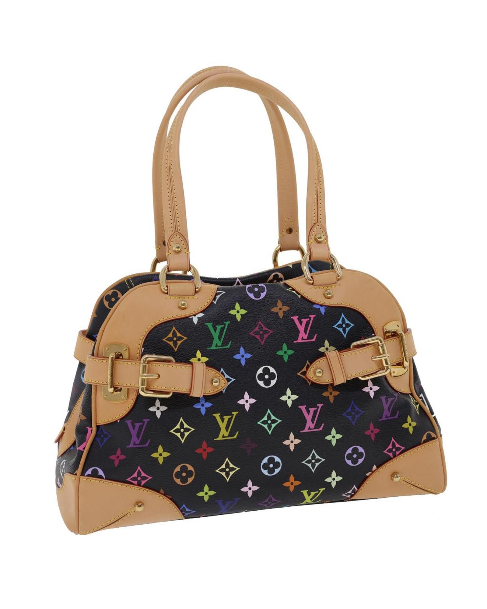 image of Louis Vuitton Monogram Multicolor Claudia Hand Bag in Black, Women's