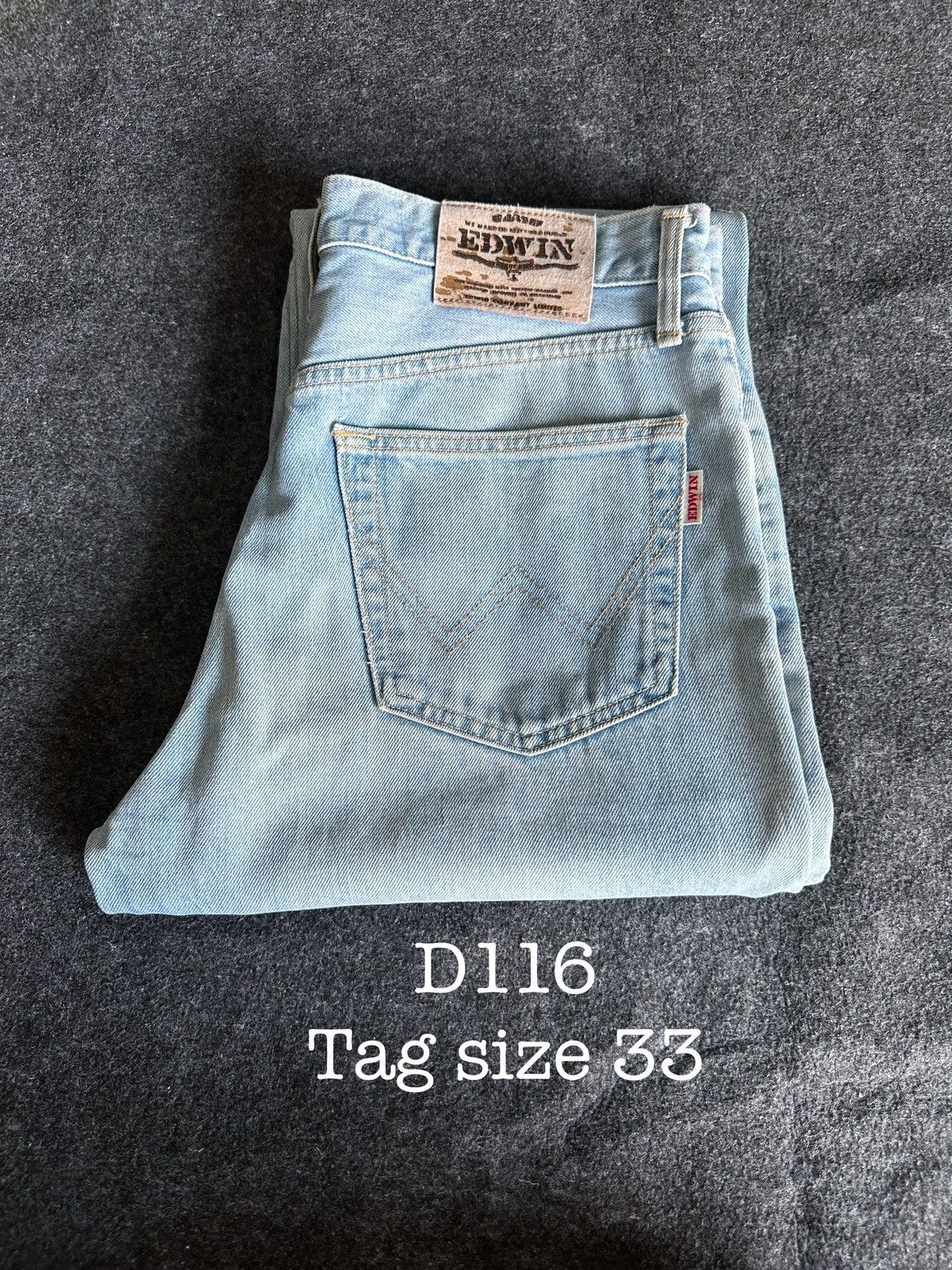 Edwin Vintage Edwin 101 Made in Japan Baggy Faded Denim 33x31 D116 Size US 33 - 13 Thumbnail