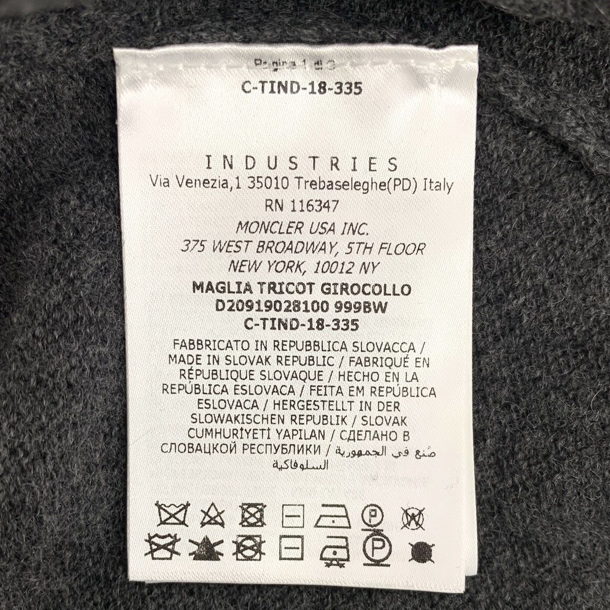 Moncler Moncler Dark Grey Cashmere Long Sleeve Knit Sweater K26WX Size L / US 10 / IT 46 - 7 Thumbnail