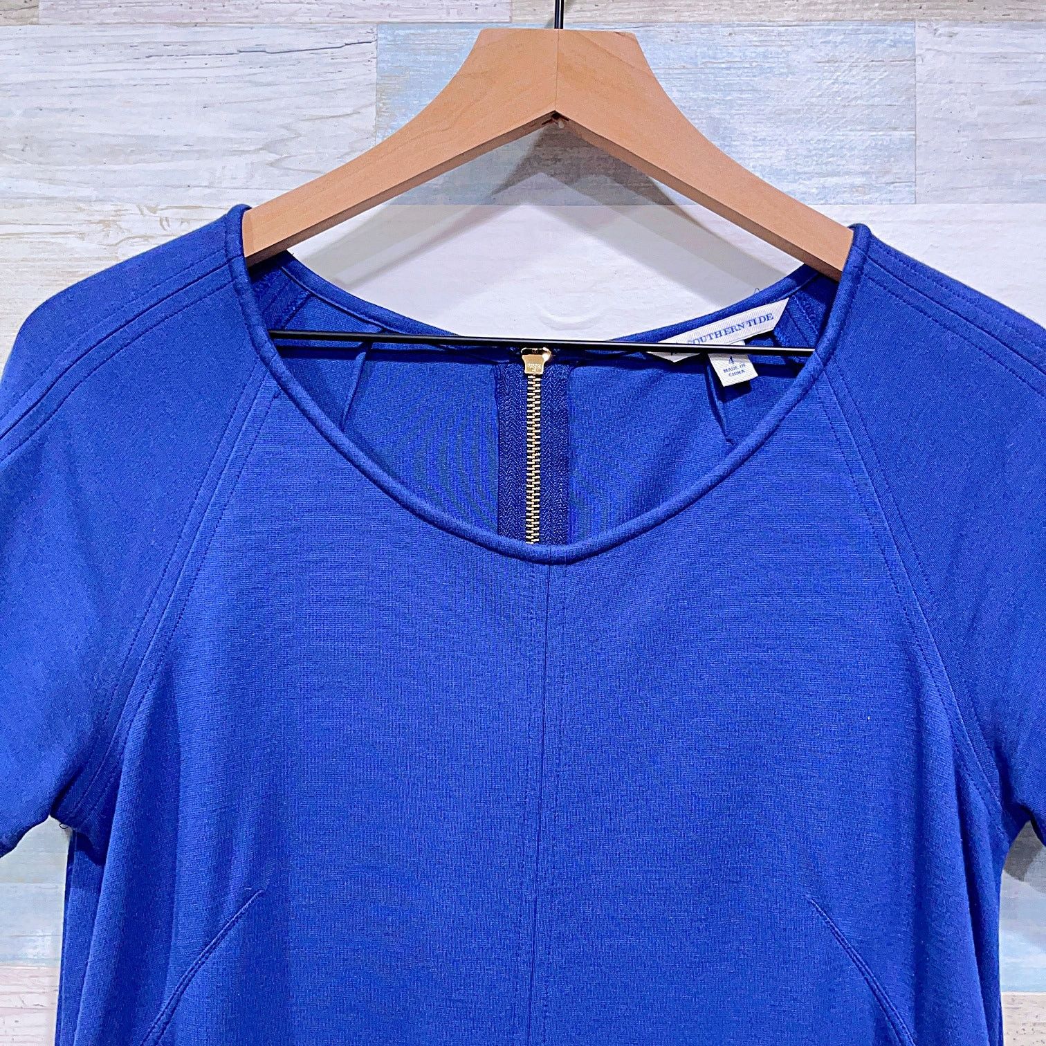Southern Tide Southern Tide Ponte Raglan Sleeve T Shirt Dress Blue Stretch Size S / US 4 / IT 40 - 2 Thumbnail