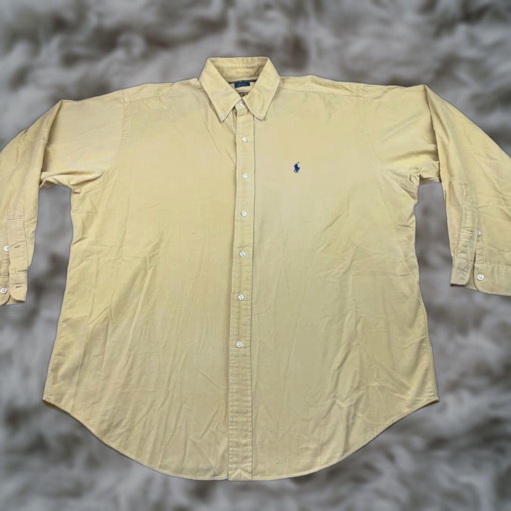 Ralph Lauren VTG Ralph Lauren Button-Up Shirt L/S Corduroy Blake Men’s Yellow Red 100% Cotton Button-Down Collar Vintage Shirt Size US L / EU 52-54 / 3 - 1 Thumbnail