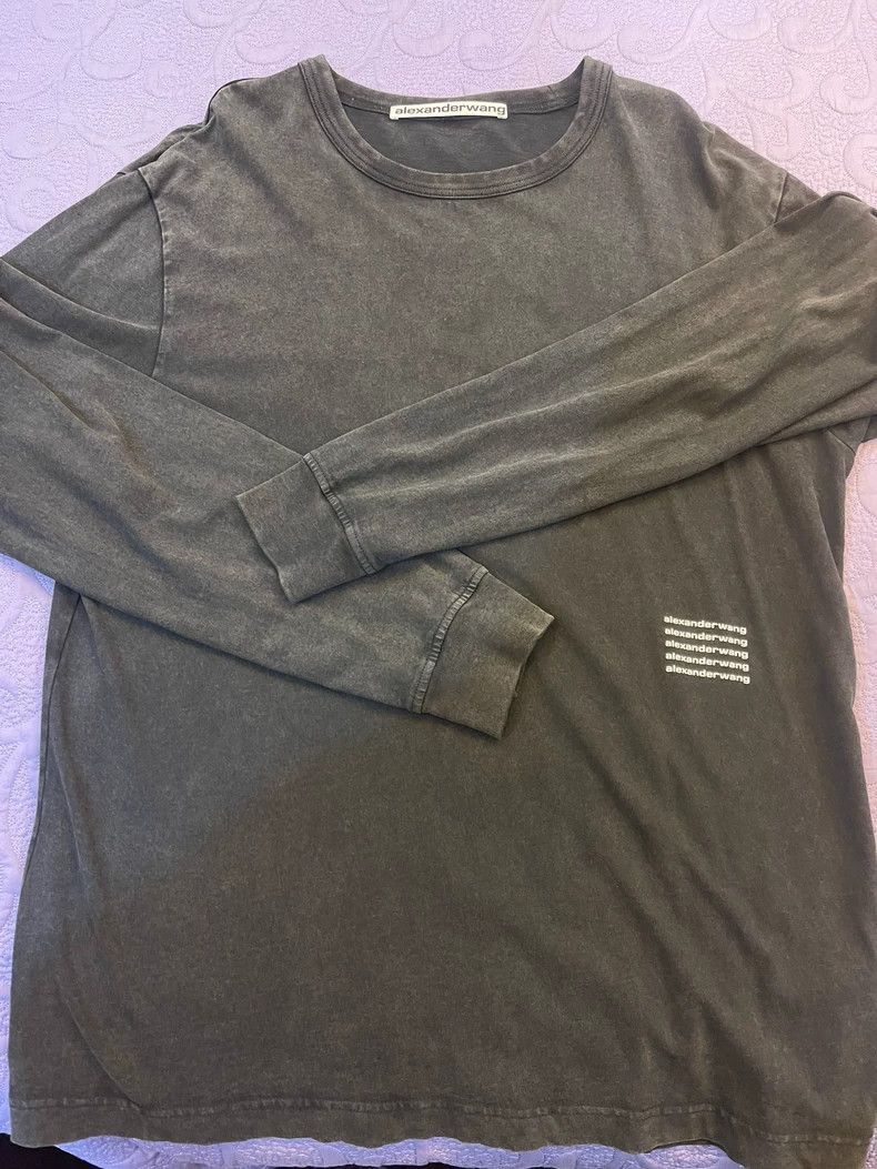 Alexander Wang Alexander Wang Logo Print Long Sleeve Sweatshirt- Size L / US 10 / IT 46 - 1 Thumbnail