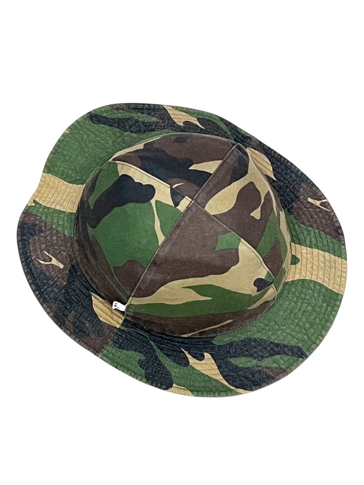 Vintage BEAMS JAPAN Green Camo 4 Panel Reversible Bucket Hat