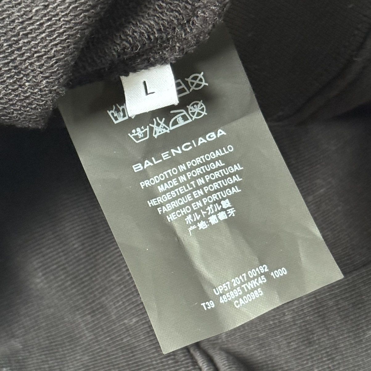 Balenciaga AW17 Balenciaga Paris Tourist Souvenir Hoodie Grey Size US L / EU 52-54 / 3 - 6 Thumbnail