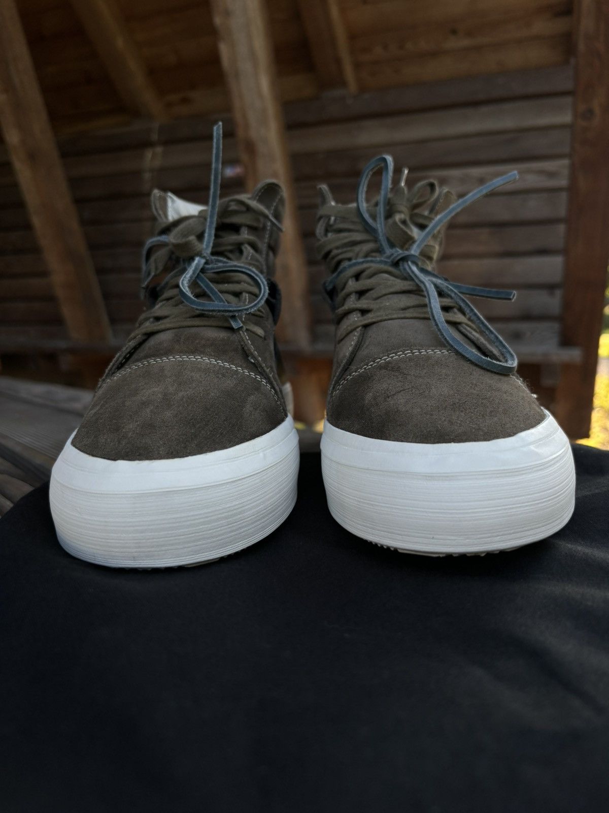 Maison Margiela MMM 22 Hybrid Suede-Leather High Top Lace Up Sneakers Boots Size US 11.5 / EU 44-45 - 17 Thumbnail
