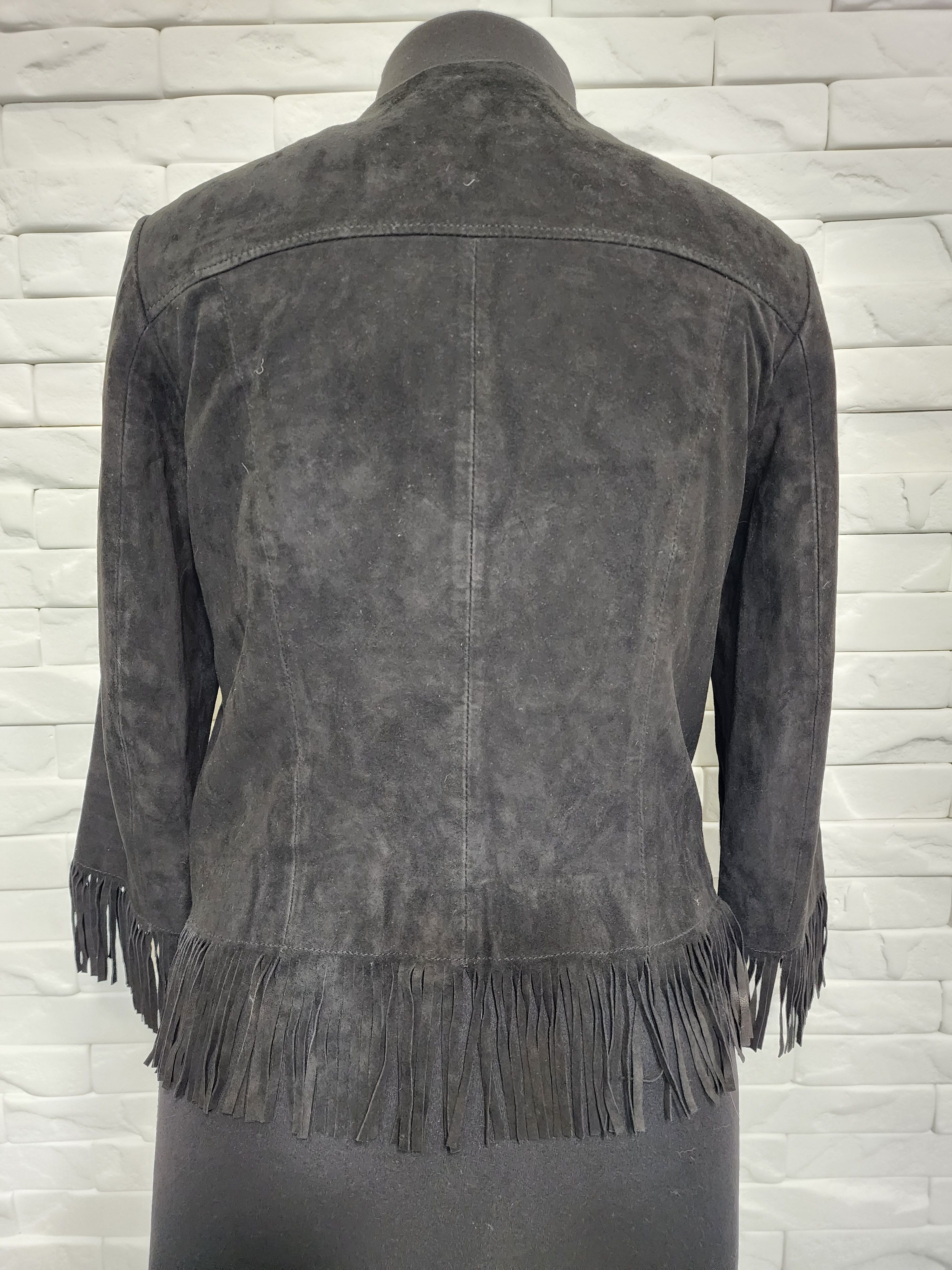 Genuine Leather Black Suede Leather Jacket: Women's Style Size M / US 6-8 / IT 42-44 - 2 Thumbnail