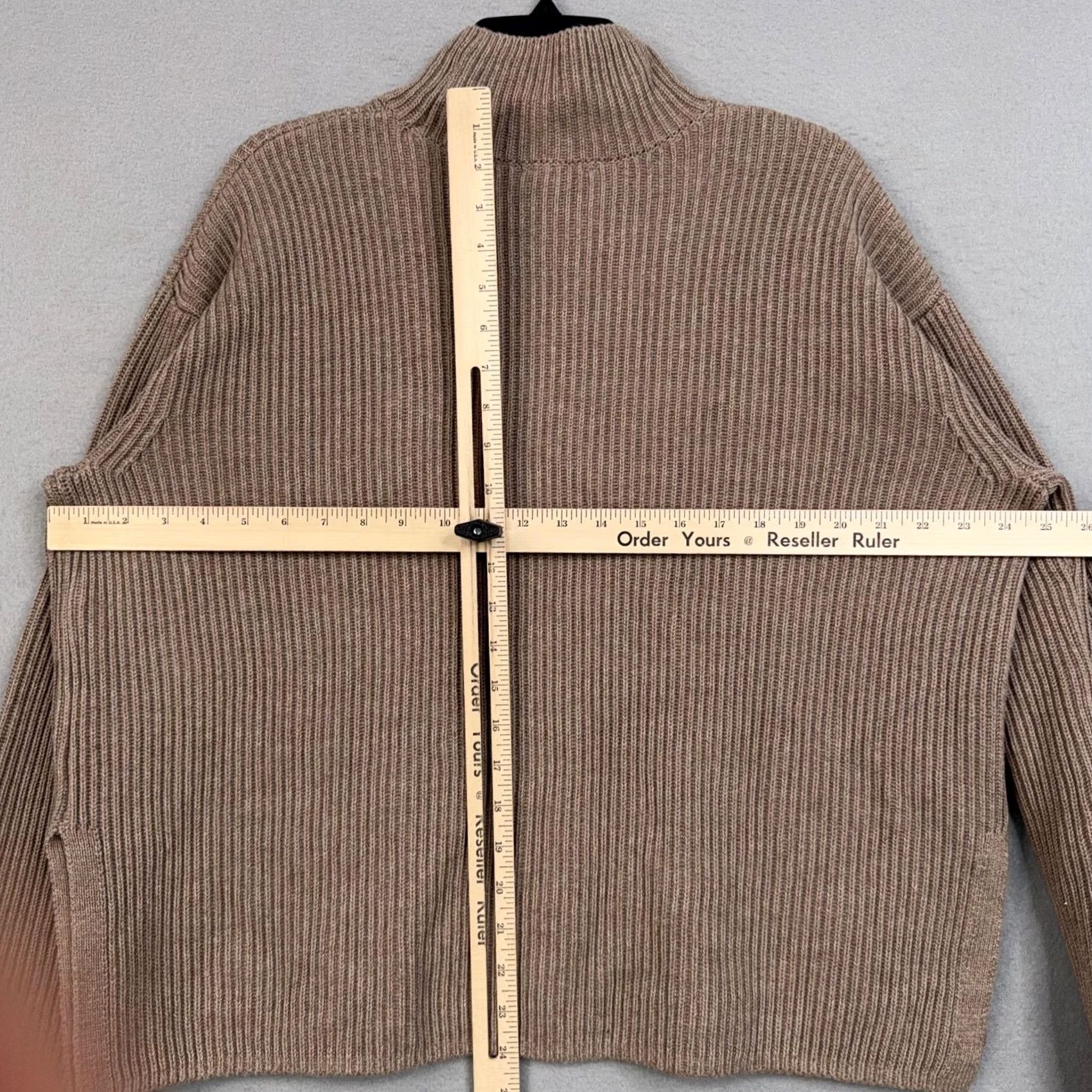 Gap Gap Sweater Womens Medium Beige Mock Neck Chunky Knit Pullover Shirt/Top (M) Ladies Casual Knit Ribbed Long Sleeve Regular Fit Beige Size M / US 6-8 / IT 42-44 - 5 Thumbnail