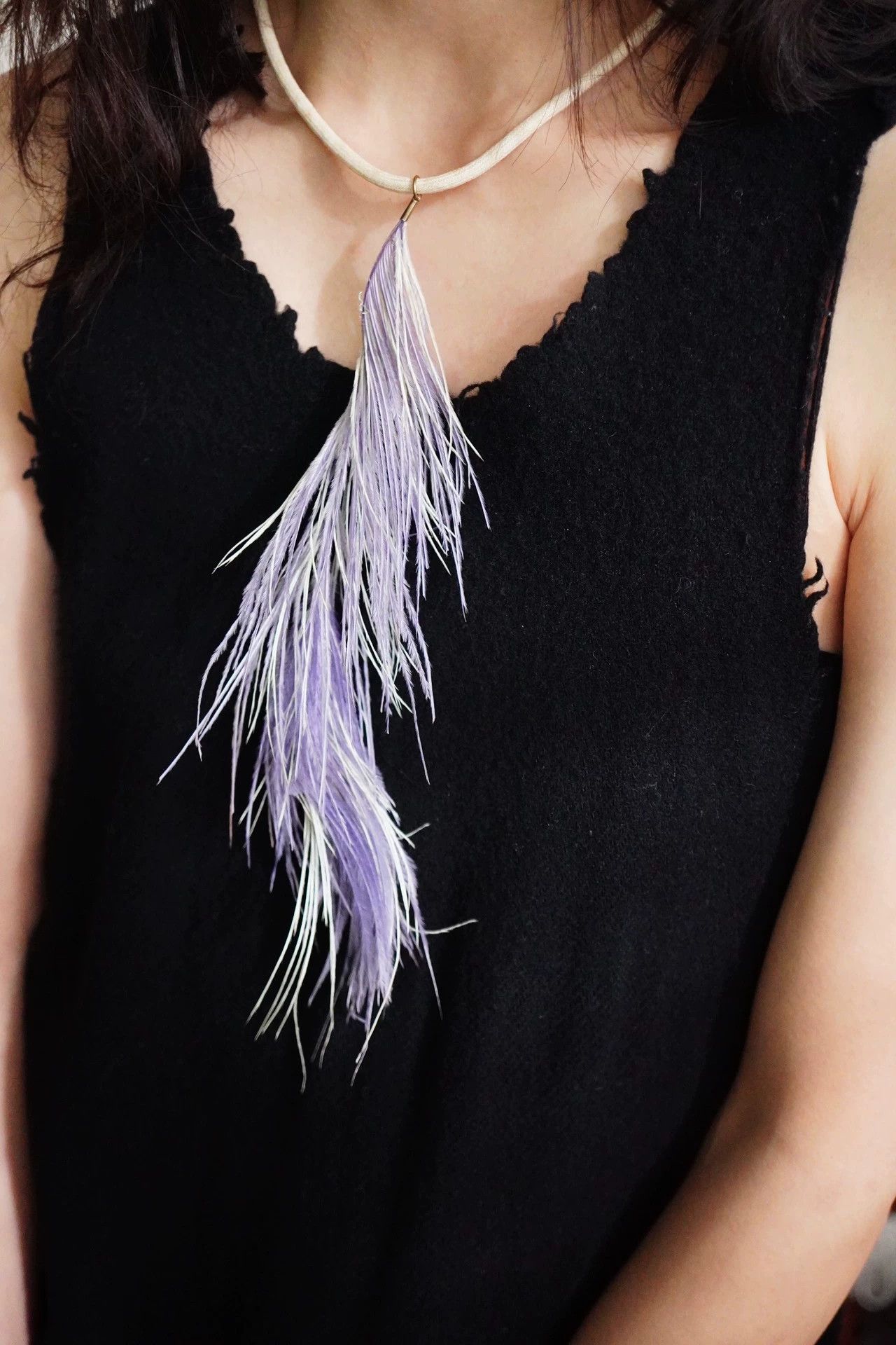 MM6 mm6 2000s purple & light green woven feather necklace 9/10 Size ONE SIZE - 3 Thumbnail