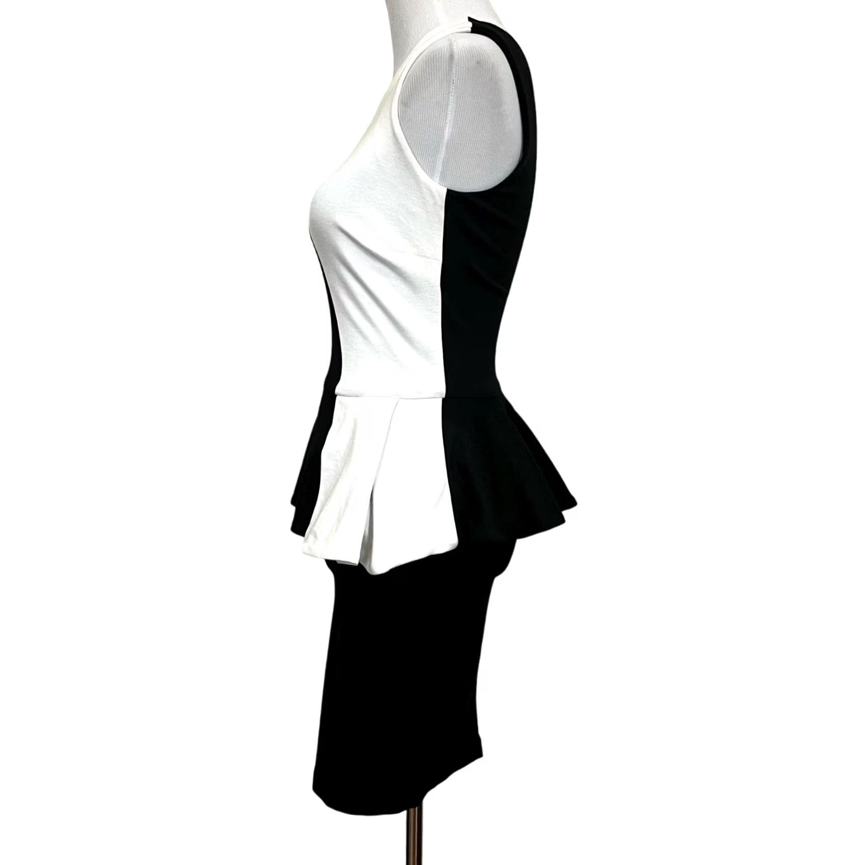 Vintage VINTAGE Torn by Ronny Kobo One Shoulder Dress Black White Knit S Womens Size S / US 4 / IT 40 - 4 Thumbnail